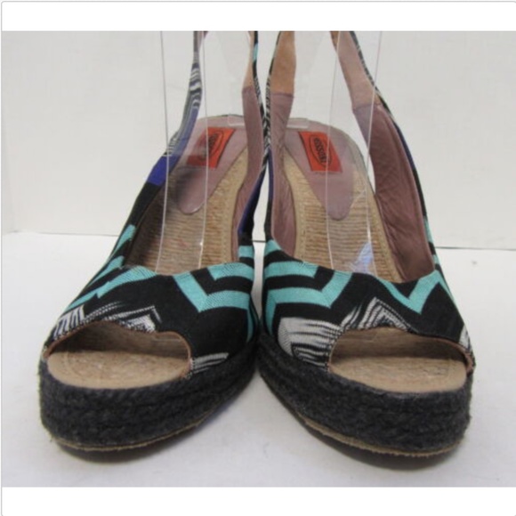 MISSONI Wedge Espadrilles w/ Pattern SZ 40 - Picture 2 of 7